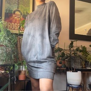 NWT Gap grey tie dye comfy oversized sweatshirt dress size extra small